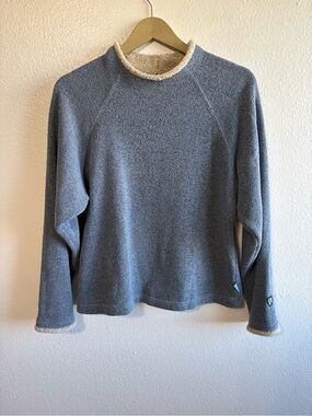Vintage KUHL Alf Size Medium Blue Sweater Fleece Knit Sweater Outdoor Winter